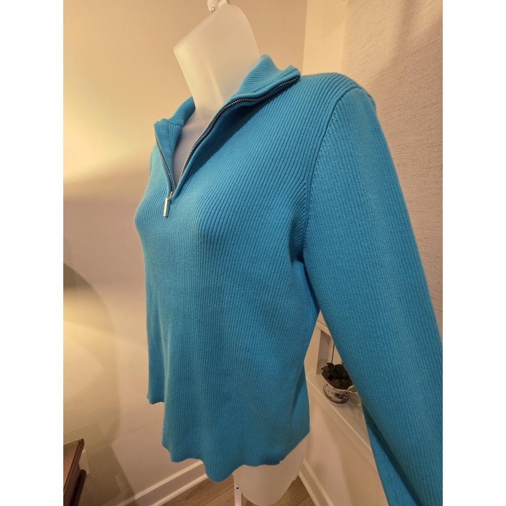 Polo Ralph Lauren CLASSIC SOLID 1/4 Zip Pullover Turquoise Size L - Picture 15 of 16